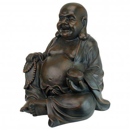 Toscano Laughing Buddha Happy Hotei Statue - Large