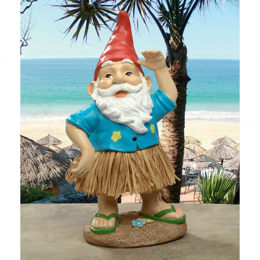 Toscano - Hawaiian Hank Grass Skirt Gnome Statue