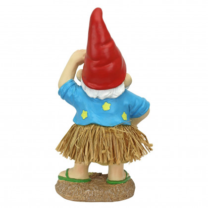 Toscano - Hawaiian Hank Grass Skirt Gnome Statue