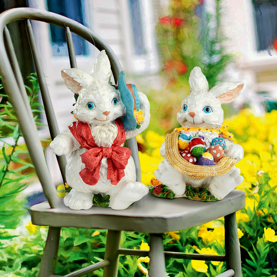 Toscano - Constance and Mortimer Easter Rabbit Statues