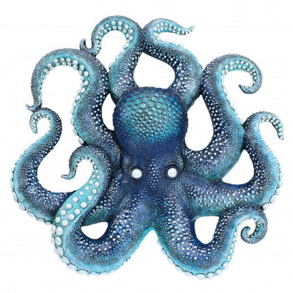 Toscano - Deadly Blue Octopus of the Coral Reef Wall Sculpture