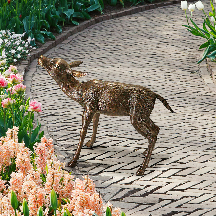 Toscano - Standing Baby Fawn Deer Garden Statue