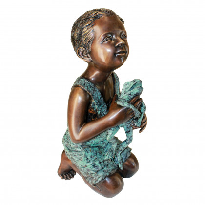 Toscano New FriendBoy with Frog Garden Statue - Not Piped