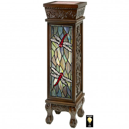 Toscano - Dragonfly Illuminated Hand-Crafted Pedestal
