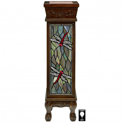 Toscano - Dragonfly Illuminated Hand-Crafted Pedestal