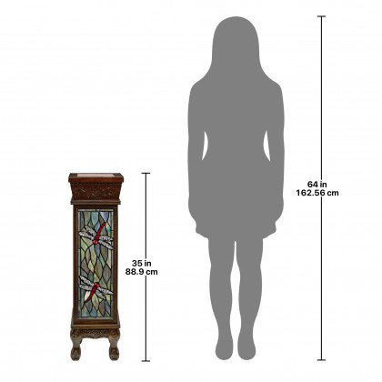 Toscano - Dragonfly Illuminated Hand-Crafted Pedestal