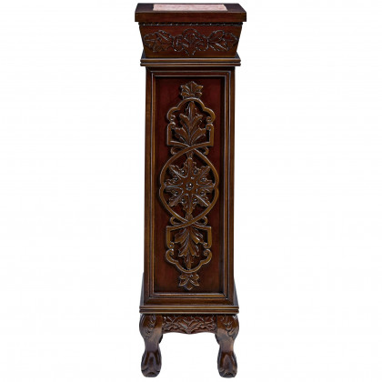 Toscano - Peacock Stained Glass Illuminated Hand-Crafted Pedestal