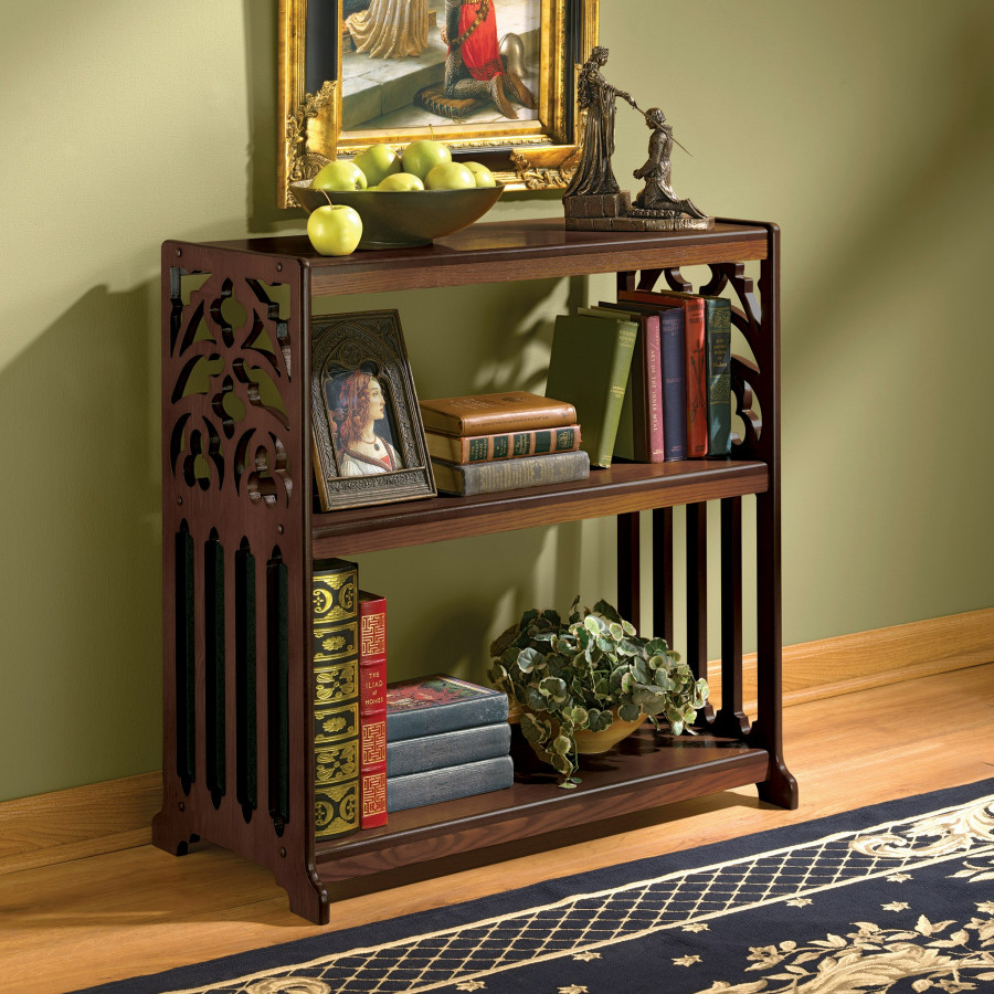 Toscano - Saint Thomas Aquinas Gothic Bookshelf in Cherry, Wood