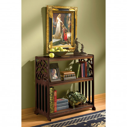 Toscano - Saint Thomas Aquinas Gothic Bookshelf in Cherry, Wood