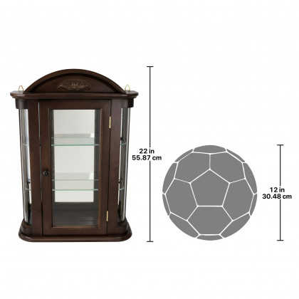 Toscano Rosedale Hardwood Wall Curio Cabinet - Walnut