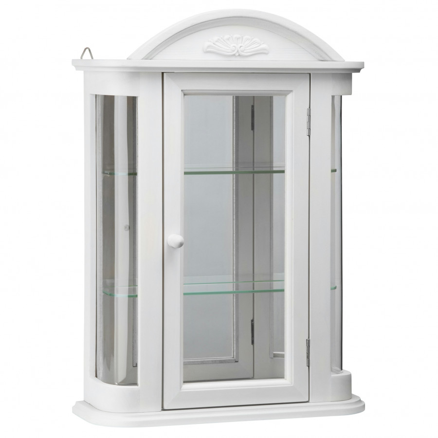 Toscano Rosedale Hardwood Wall Curio Cabinet - Lily White
