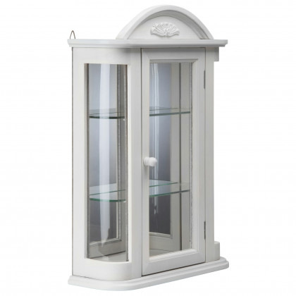Toscano Rosedale Hardwood Wall Curio Cabinet - Lily White