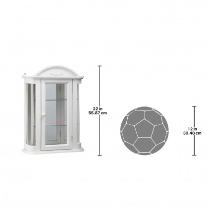 Toscano Rosedale Hardwood Wall Curio Cabinet - Lily White
