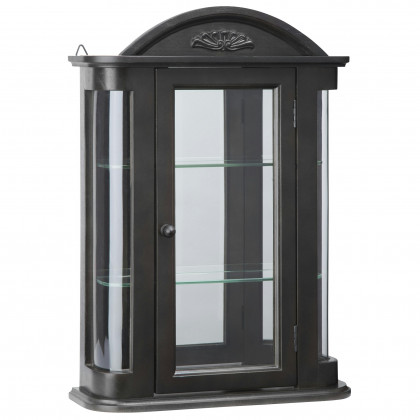 Toscano Rosedale Hardwood Wall Curio Cabinet - Ebony