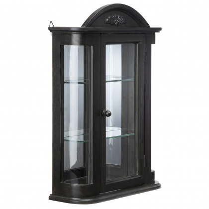 Toscano Rosedale Hardwood Wall Curio Cabinet - Ebony