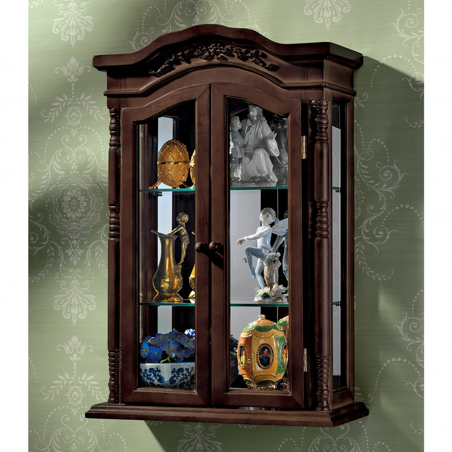 Toscano - Beacon Hill Wall Curio Cabinet in Hardwood