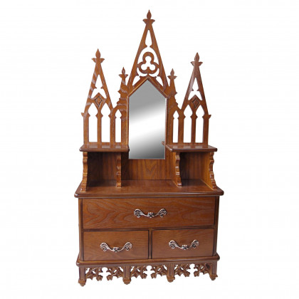 Toscano - Claremont Manor English Wall Curio Console in Walnut, Hardwood
