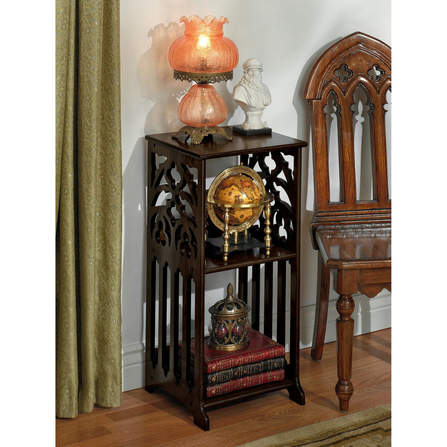 Toscano - Saint Thomas Aquinas Gothic Side Table in Hardwood