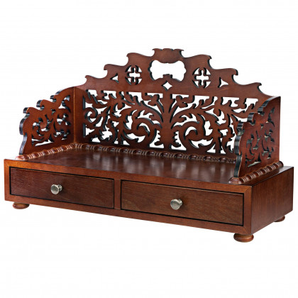 Toscano - Antiquarian Tracery Desktop Book Organizer in Walnut, Hardwood