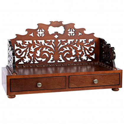 Toscano - Antiquarian Tracery Desktop Book Organizer in Walnut, Hardwood