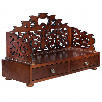 Toscano - Antiquarian Tracery Desktop Book Organizer in Walnut, Hardwood