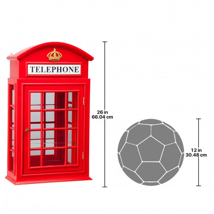 Toscano - Piccadilly Circus British Telephone Booth Wall Curio Cabinet