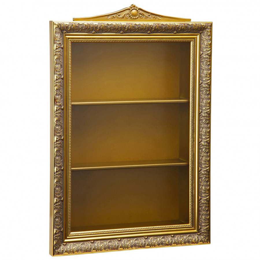 Toscano - Eggs of the Tsar Wall Curio Display Cabinet in Gold, Hardwood