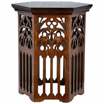 Toscano - Saint Thomas Aquinas Gothic Tracery Side Table in Hardwood