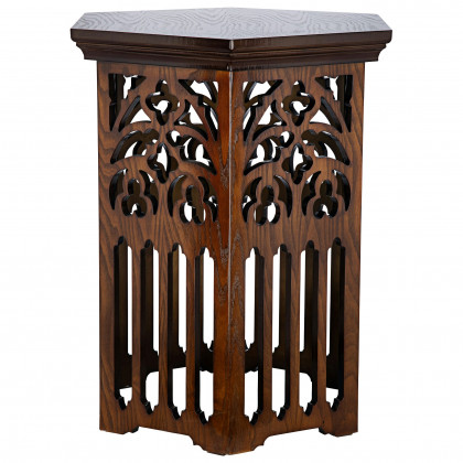 Toscano - Saint Thomas Aquinas Gothic Tracery Side Table in Hardwood
