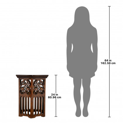 Toscano - Saint Thomas Aquinas Gothic Tracery Side Table in Hardwood