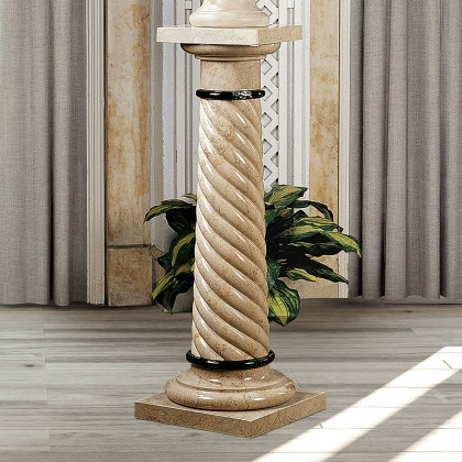 Toscano - Bottochino Spiraled Solid Column in Ivory, Marble