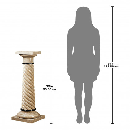 Toscano - Bottochino Spiraled Solid Column in Ivory, Marble