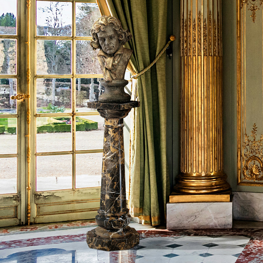 Toscano - Opulent Versailles Column in Ebony, Marble