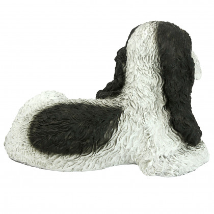 Toscano - Black  White Cocker Spaniel Puppy Dog Statue