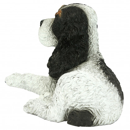 Toscano - Black  White Cocker Spaniel Puppy Dog Statue