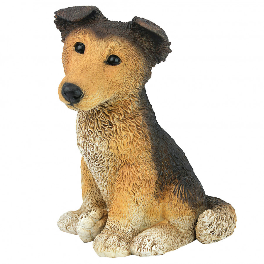 Toscano - Brown Collie Puppy Dog Statue