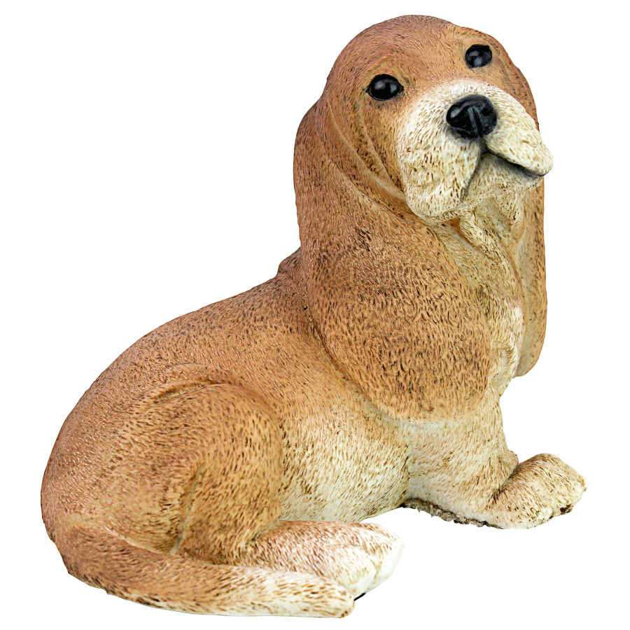 Toscano - Brown Basset Puppy Dog Statue