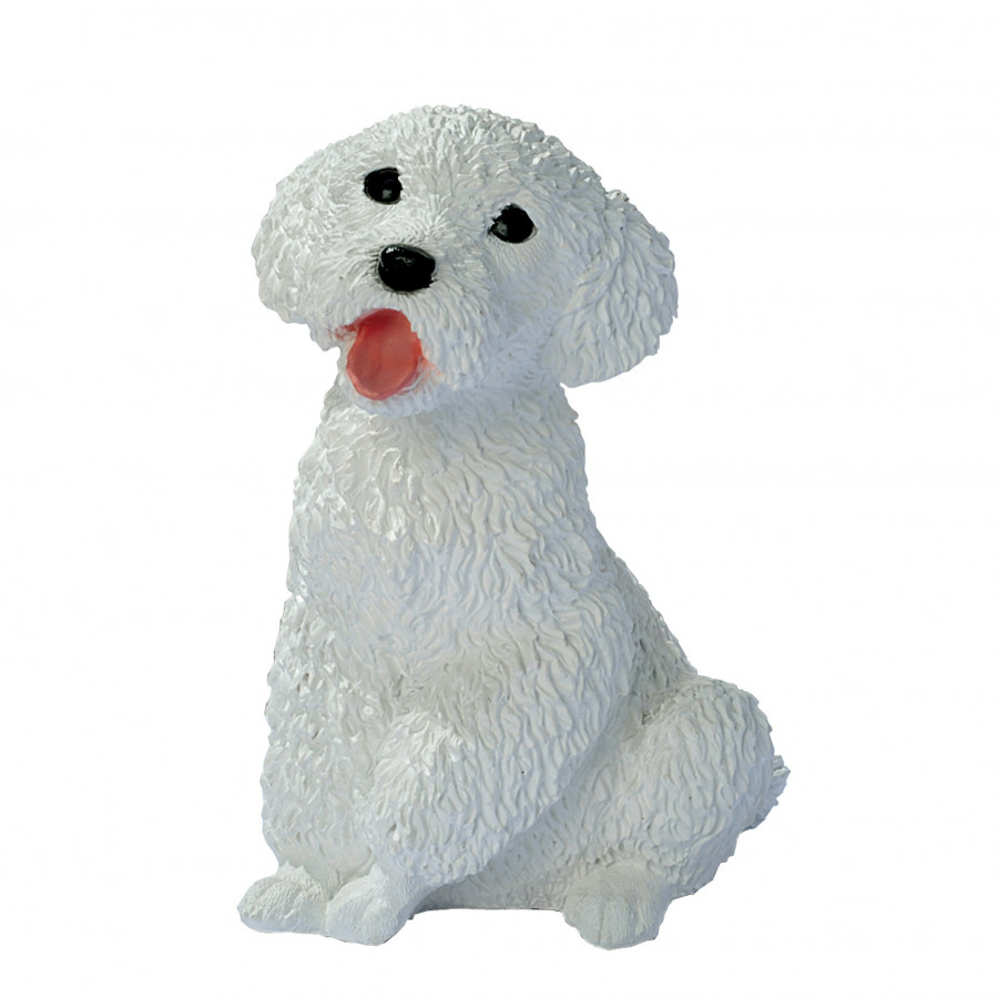Toscano - White Poodle Puppy Dog Statue