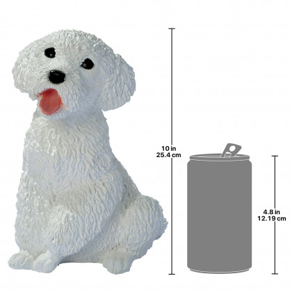 Toscano - White Poodle Puppy Dog Statue