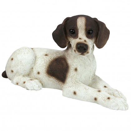 Toscano - Brown  White Pointer Puppy Dog Statue
