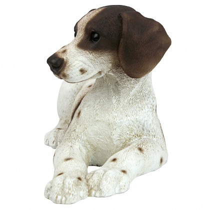 Toscano - Brown  White Pointer Puppy Dog Statue