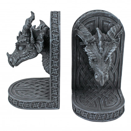 Toscano - Gray Friar Medieval Dragon Bookend Pair in Designer Resin