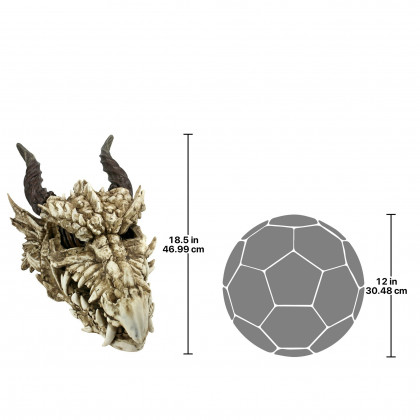 Toscano Stoker Moors Dragon Skull Statue - Large