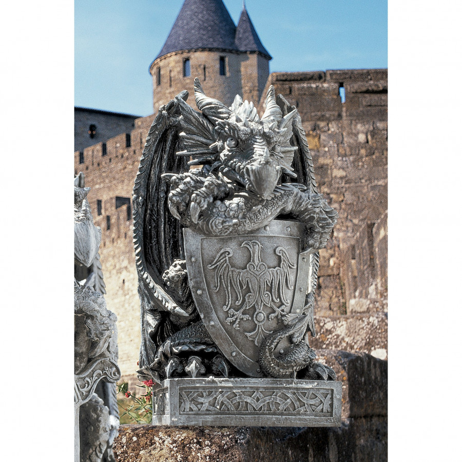 Toscano - Shield the Arthurian Dragon Statue