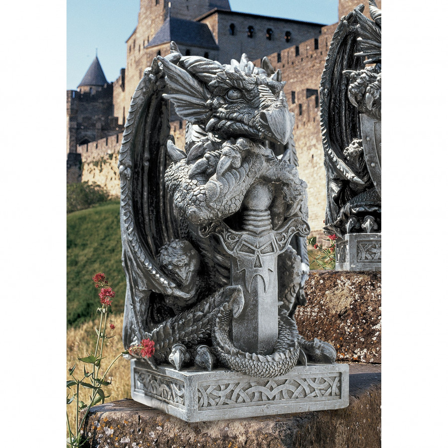 Toscano - Sword the Arthurian Dragon Statue
