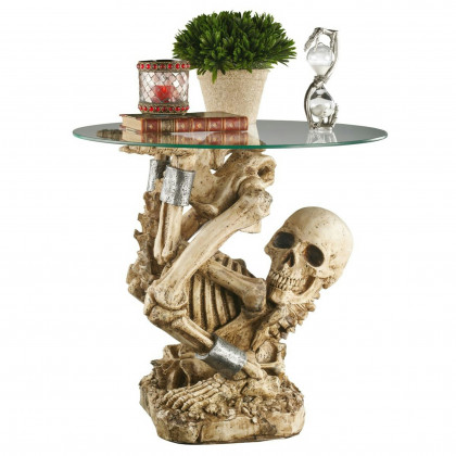 Toscano - The Gothic Contortionist Skeleton Sculptural Side Table in Designer Resin