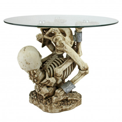 Toscano - The Gothic Contortionist Skeleton Sculptural Side Table in Designer Resin