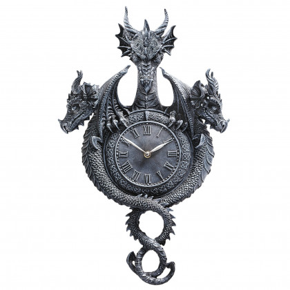 Toscano - Past Present and Future Dragon Sculptural Wall Clock