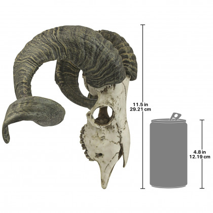 Toscano - Corsican Ram Skull and Horns Trophy Wall Sculpture