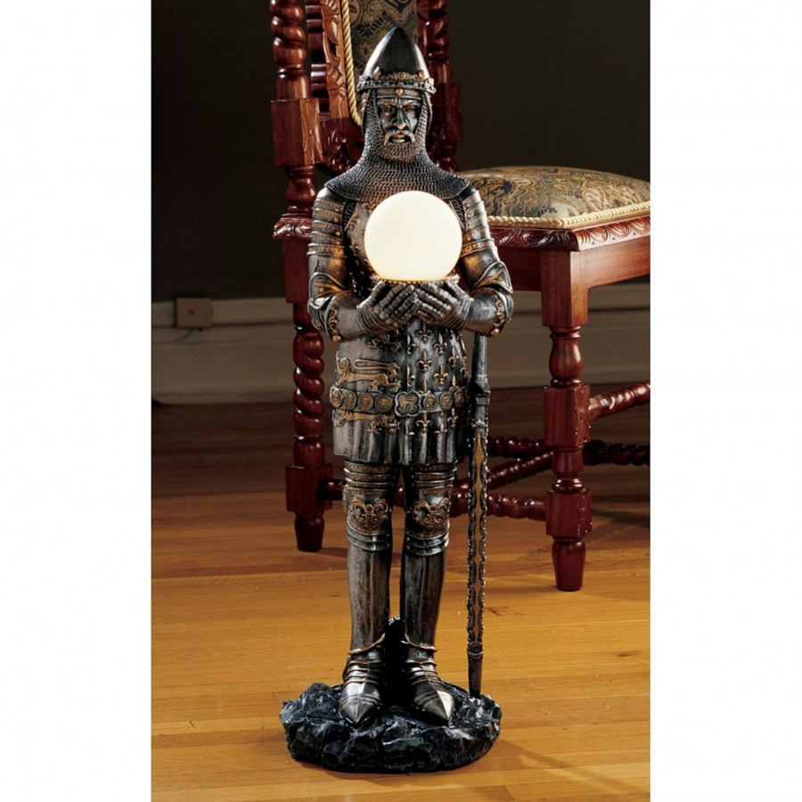 Toscano - Sir Percival Knight Illuminated Statue